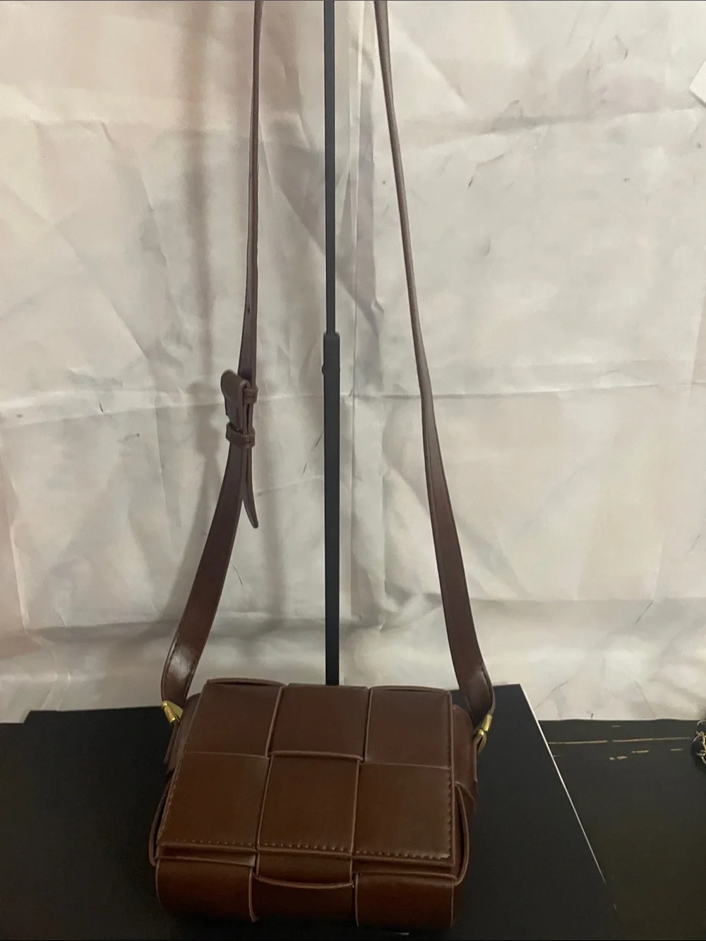 Brown Woven  Crossbody Bag